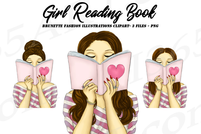 reading-girls-brunette-fashion-clipart-png