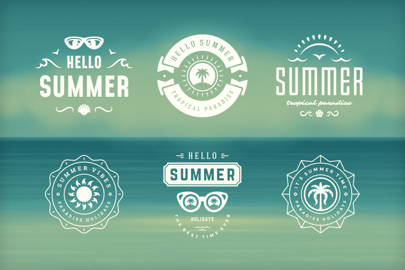 summer-holidays-emblems-amp-badges