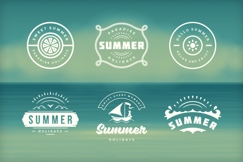 summer-holidays-emblems-amp-badges