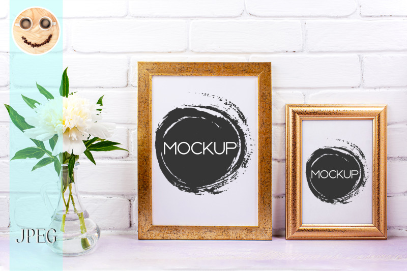 two-golden-poster-frames-mockup-with-white-peony