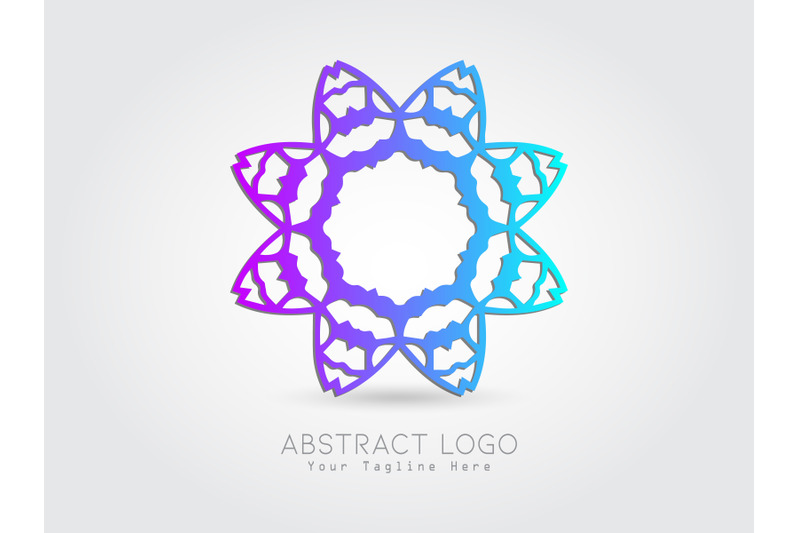 logo-abstract-flower-gradiation-blue