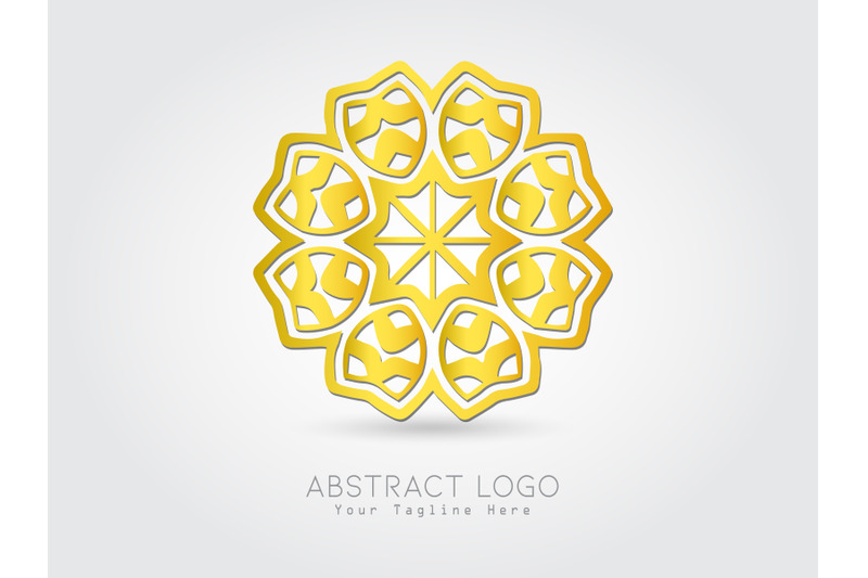 logo-abstract-flower-gold-design