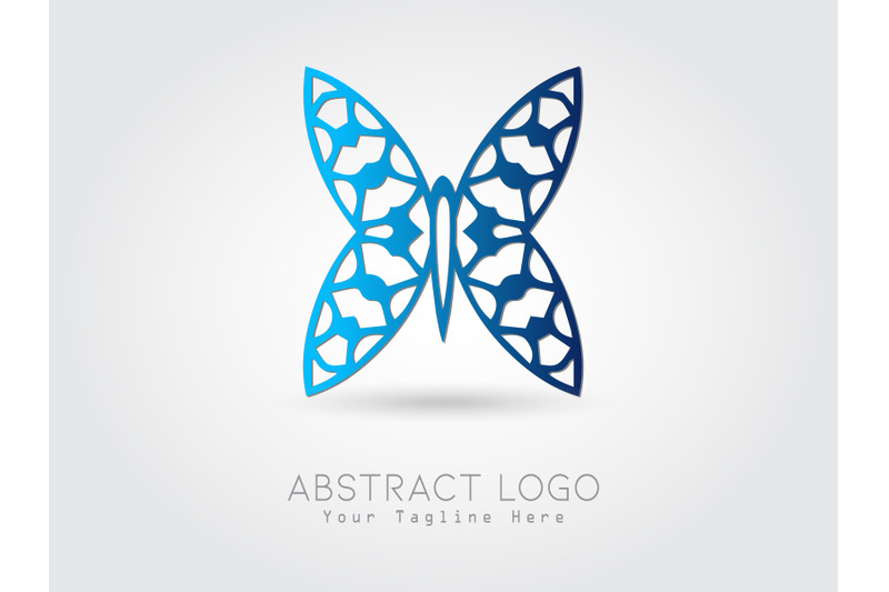 logo-abstract-butterfly-gradation-blue-color