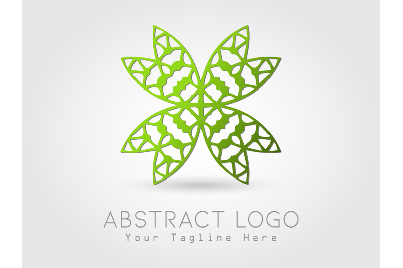 logo-abstract-butterfly-green-color