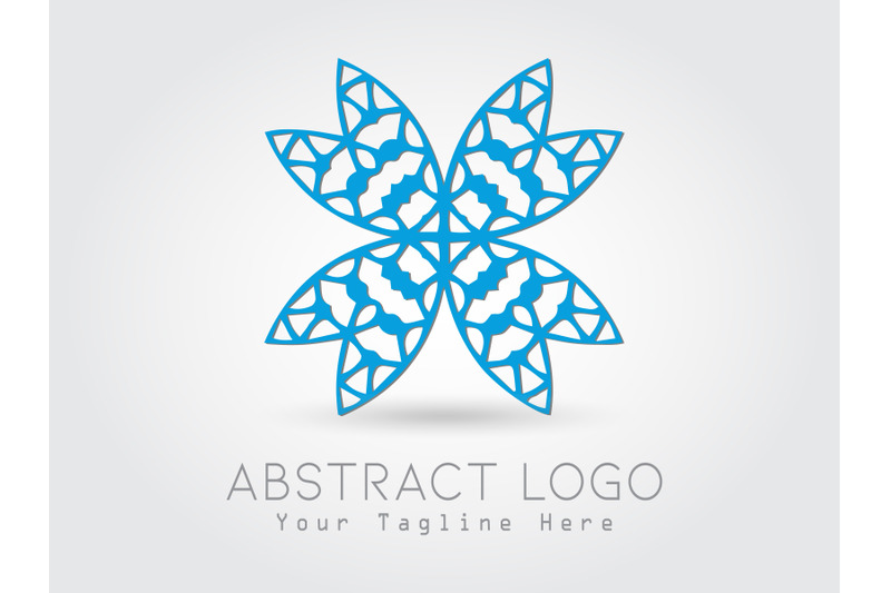 logo-abstract-butterfly-blue-color