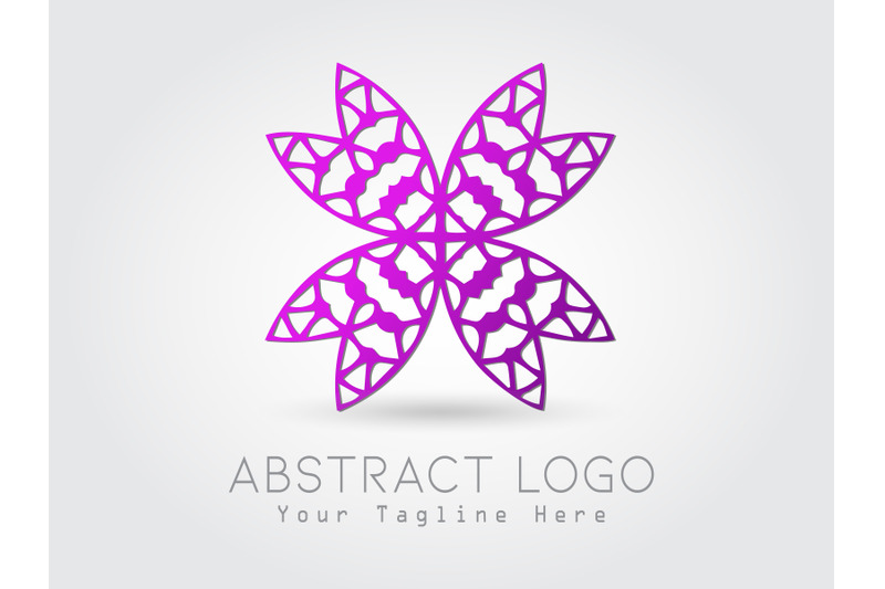 logo-abstract-butterfly-purple-color