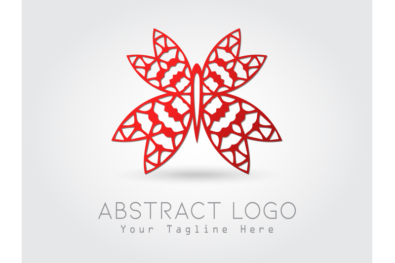 logo-abstract-butterfly-red-color-design