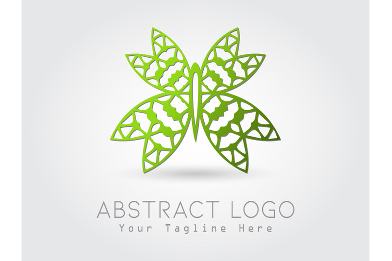 logo-abstract-butterfly-green-color-design