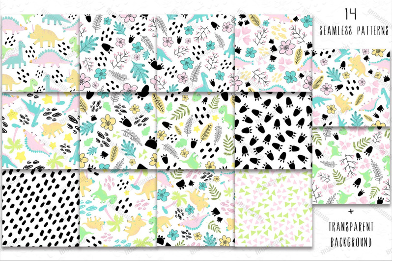 dino-digital-pattern-collection