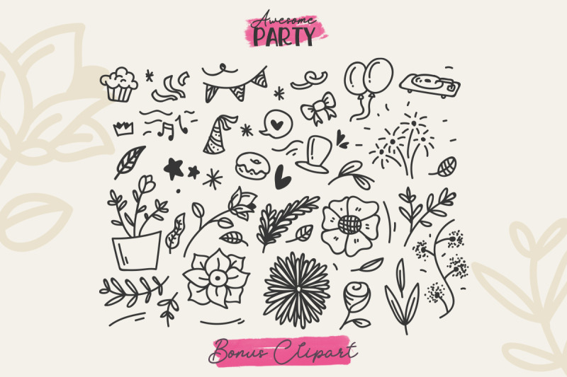 awesome-party-font-duo-with-doodles