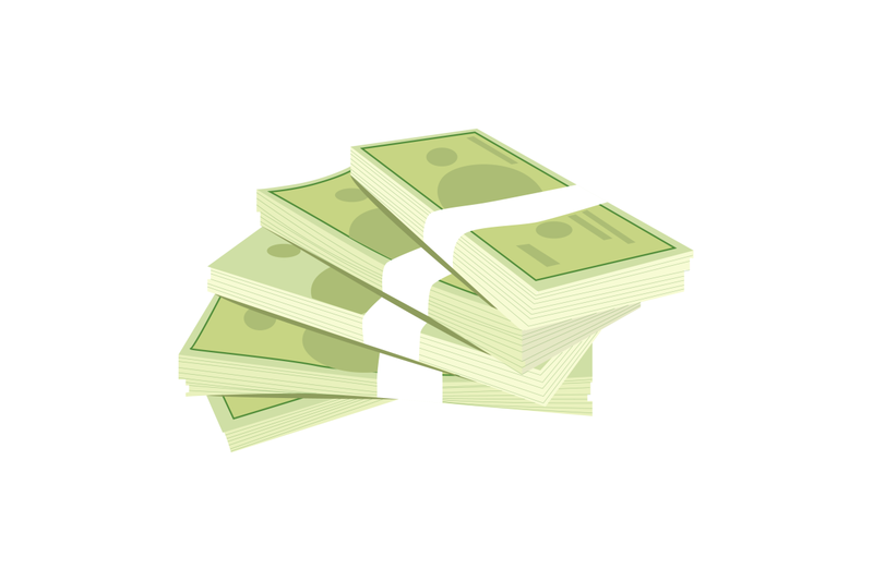 bundle-of-money-isolated-cash-currency-financial-pack-money