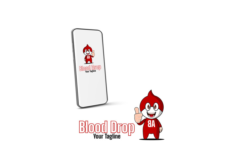 blood-drop-mascot-logo-template