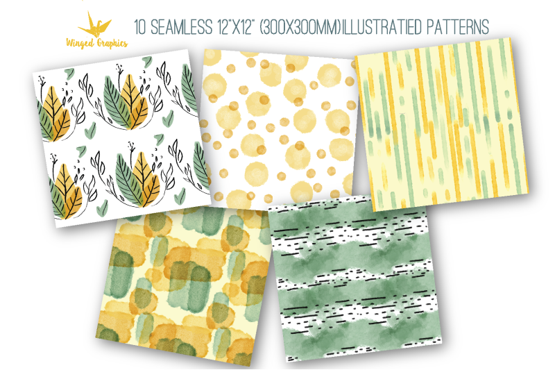 green-and-yellow-seamless-watercolor-patterns-surface-patterns-12-quot-x