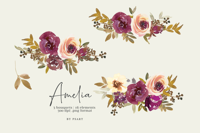 autumn-watercolor-floral-clipart-set