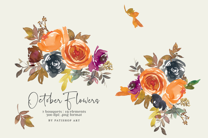 autumn-watercolor-floral-clipart-set