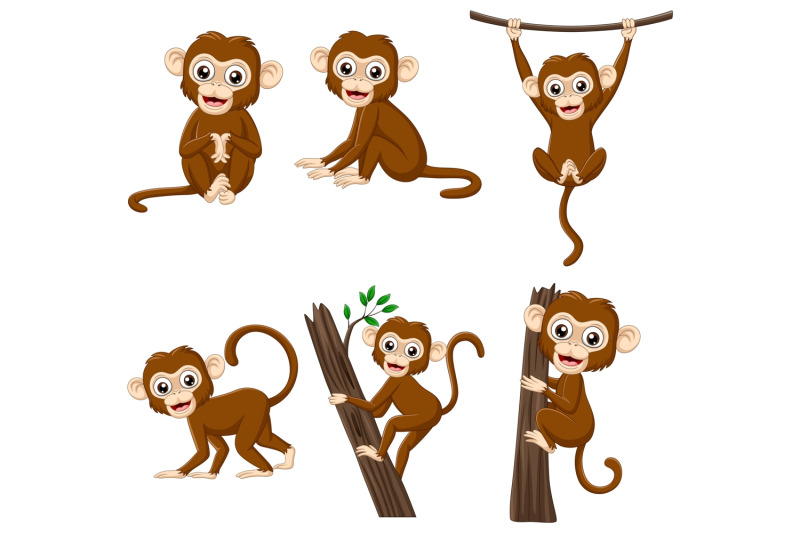 cartoon-monkeys-vector-set