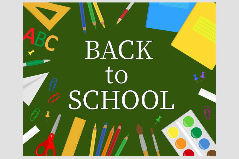 set-back-to-school-postcards-and-banners-vector