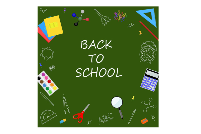 set-back-to-school-postcards-and-banners-vector