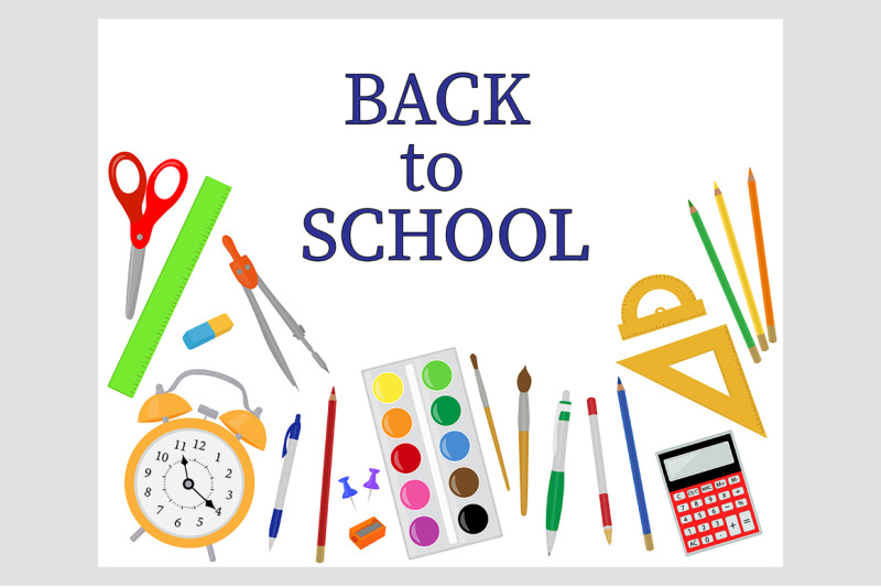 set-back-to-school-postcards-and-banners-vector