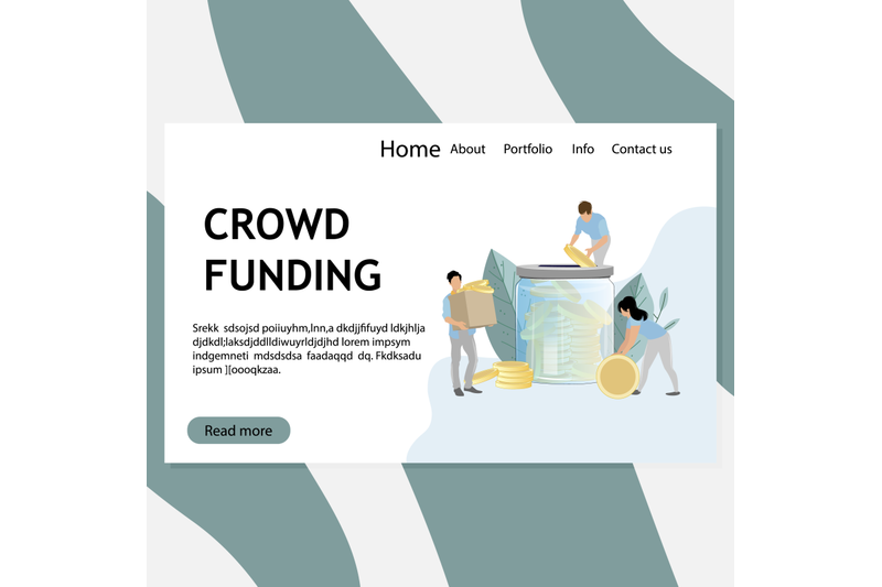 crowd-funding-web-page-donation-and-investment-donate-coin-and-colle