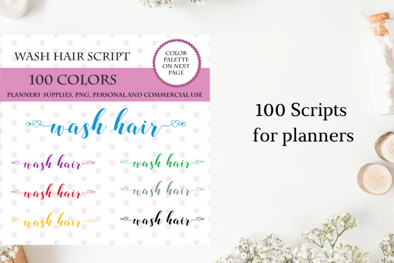 wash-hair-sticker-planner-font-clipart-wash-hair-sticker-clipart-wash-hair-digital-clipart