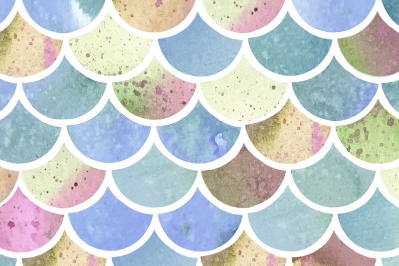 watercolor-mermaid-scale-pattern