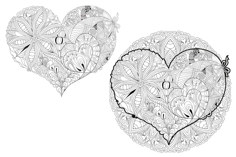 hearts-zentangle-for-coloring-pages
