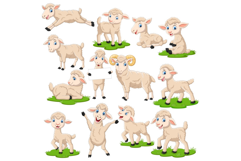 cartoon-lamb-vector-set