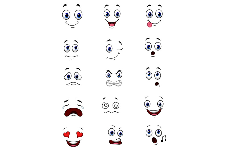 cartoon-faces-vector-set