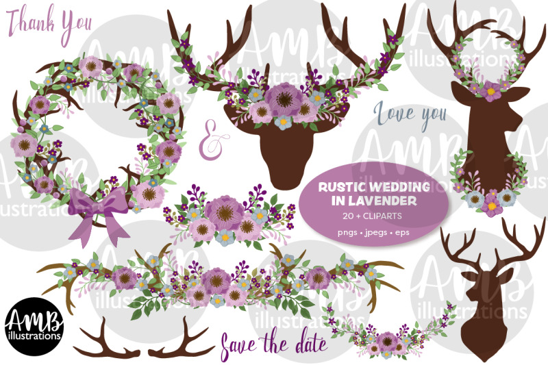 antler-rustic-wedding-in-lavender-clipart-amb-2760