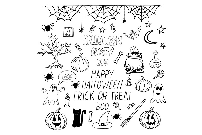 halloween-doodle-set