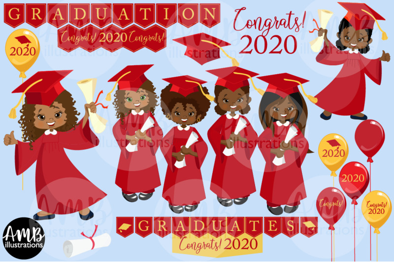 graduation-kids-in-red-gown-clipart-amb-2783