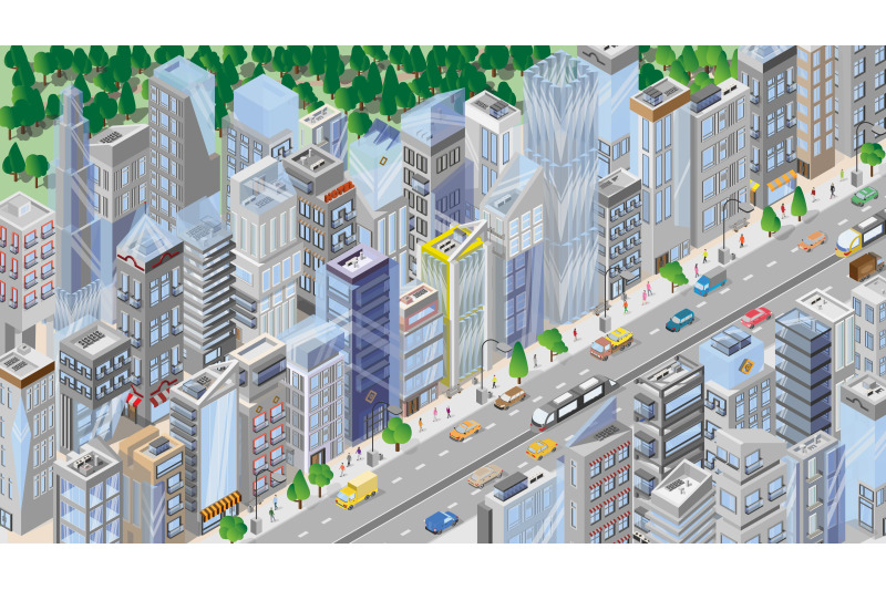 isometric-cities-city-map-architecture-megapolis