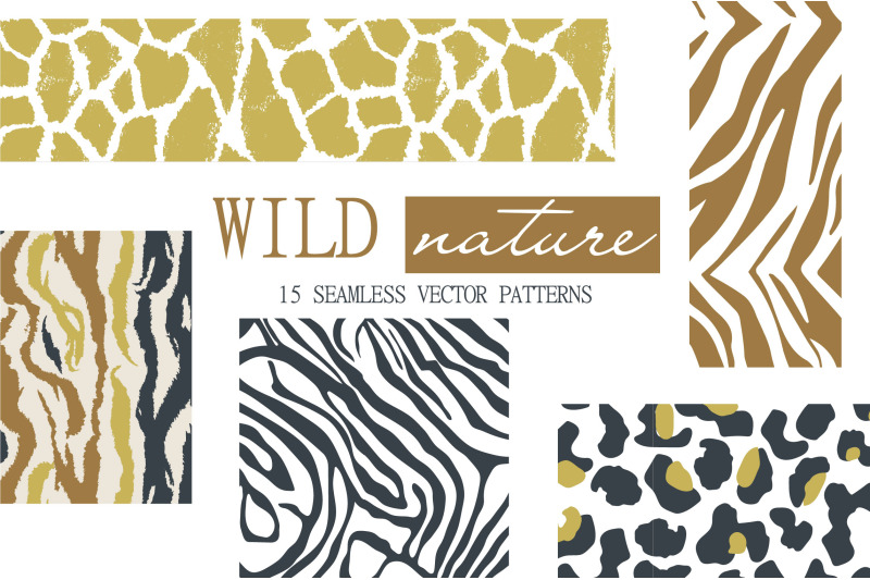 wild-nature-seamless-patterns