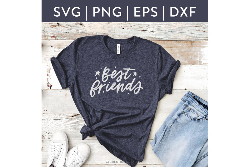 Download Best Friends SVG | Best Friends Cut File {SVG, Dxf, Eps, Png} | BFF Cu By Clementine Creative ...