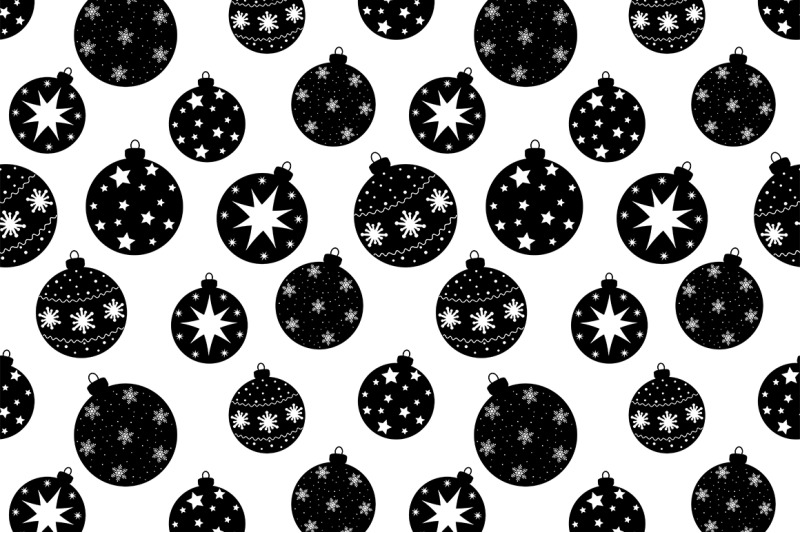 set-new-year-and-christmas-black-and-white-colors-vector