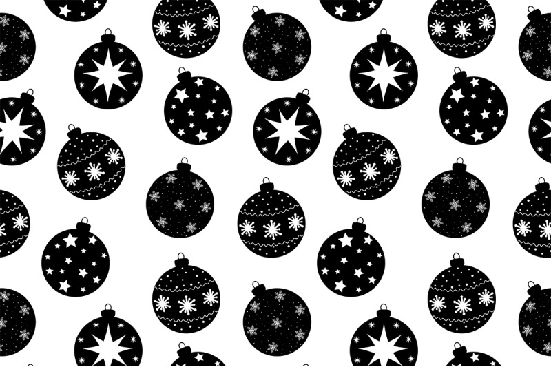 set-new-year-and-christmas-black-and-white-colors-vector