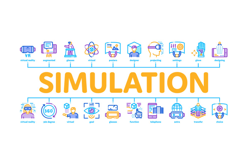 simulation-equipment-minimal-infographic-banner-vector