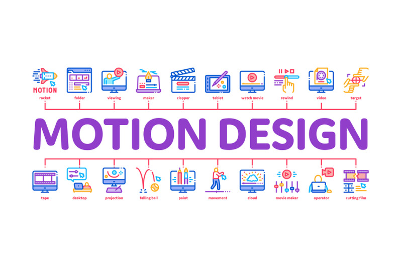 motion-design-studio-minimal-infographic-banner-vector