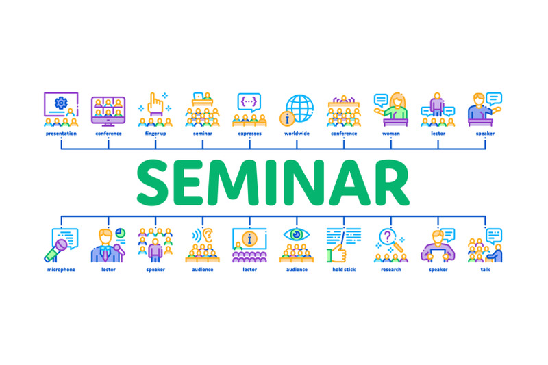 seminar-conference-minimal-infographic-banner-vector