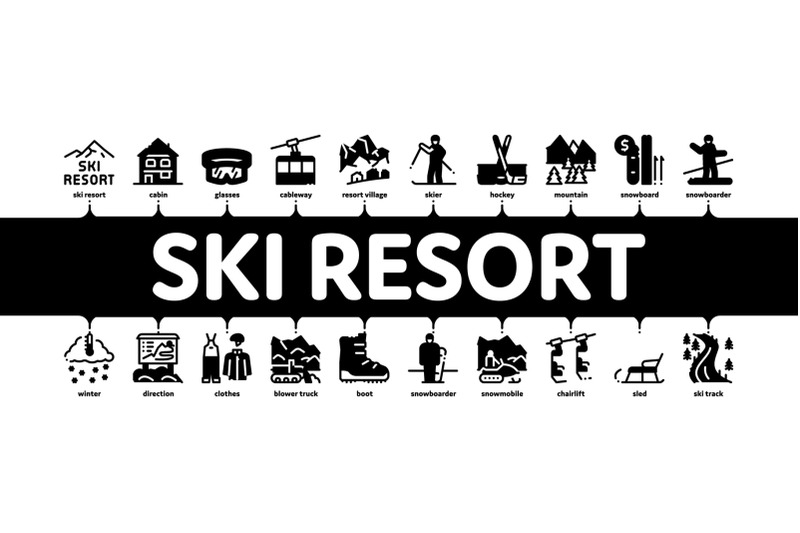 ski-resort-vacation-minimal-infographic-banner-vector