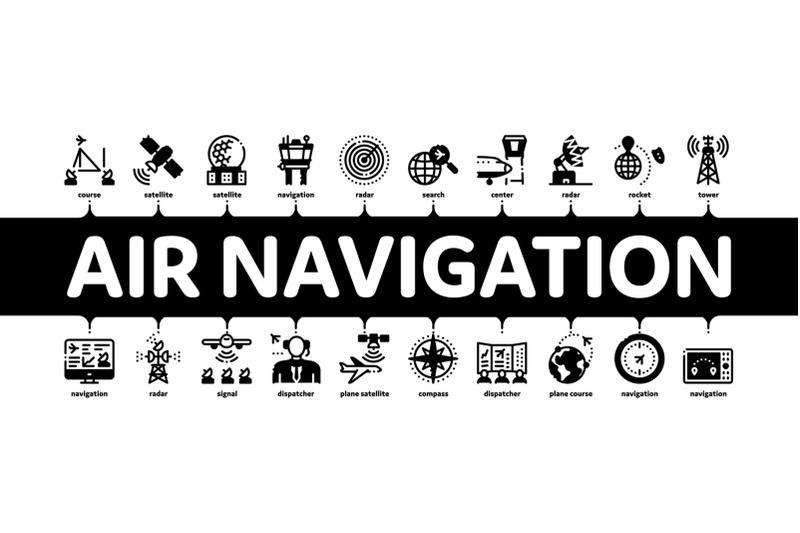 air-navigation-tool-minimal-infographic-banner-vector