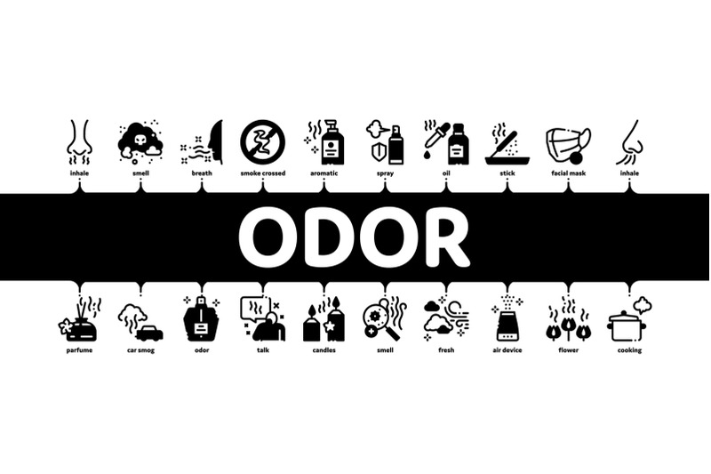 odor-aroma-and-smell-minimal-infographic-banner-vector