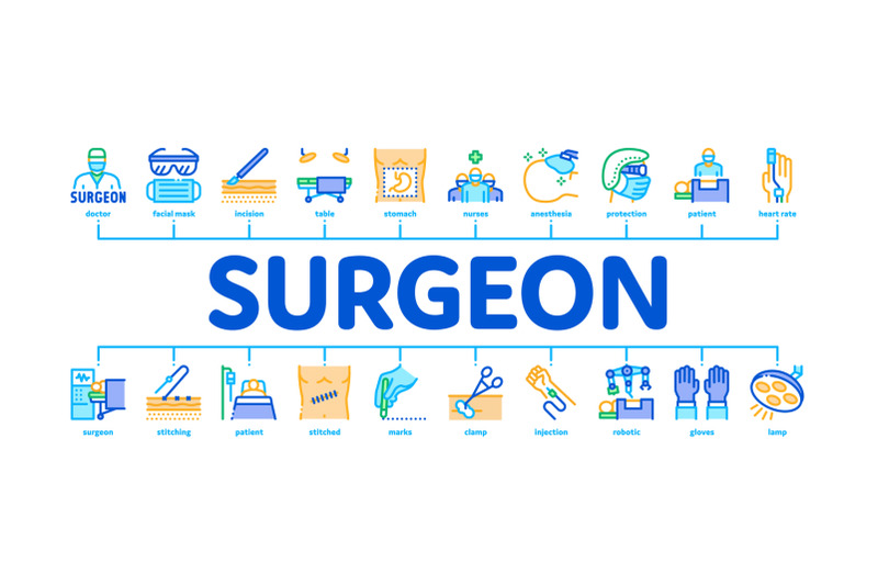 surgeon-medical-doctor-minimal-infographic-banner-vector