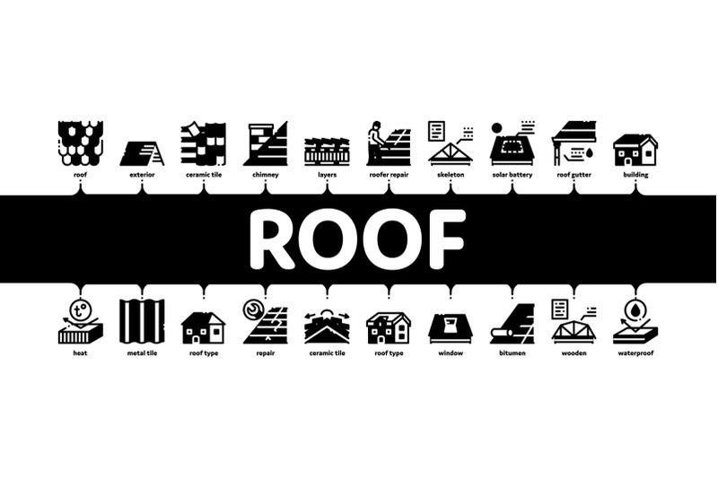 roof-housetop-material-minimal-infographic-banner-vector