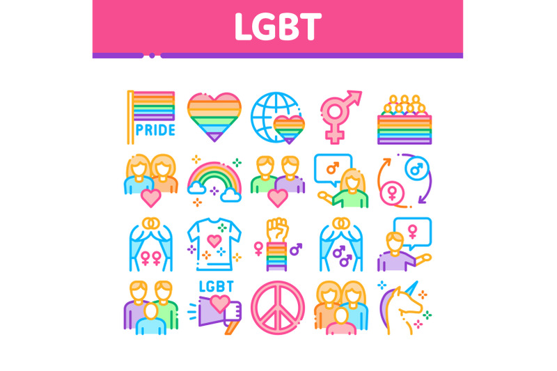 lgbt-homosexual-gay-collection-icons-set-vector