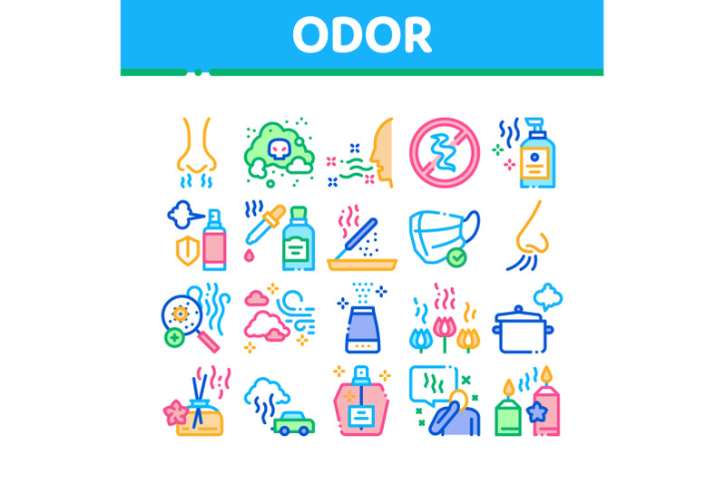 odor-aroma-and-smell-collection-icons-set-vector