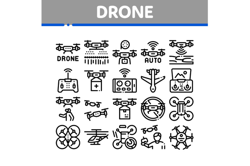 drone-fly-quadrocopter-collection-icons-set-vector