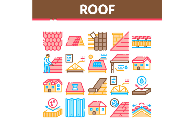 roof-housetop-material-collection-icons-set-vector