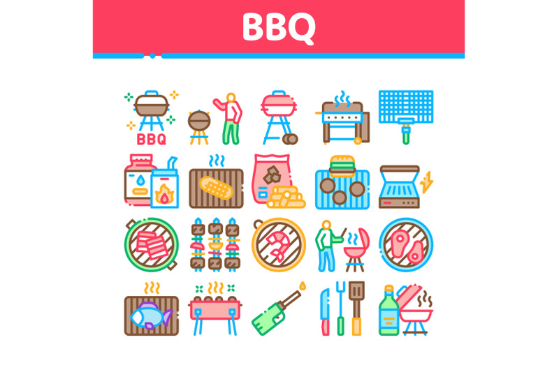 bbq-barbecue-cooking-collection-icons-set-vector